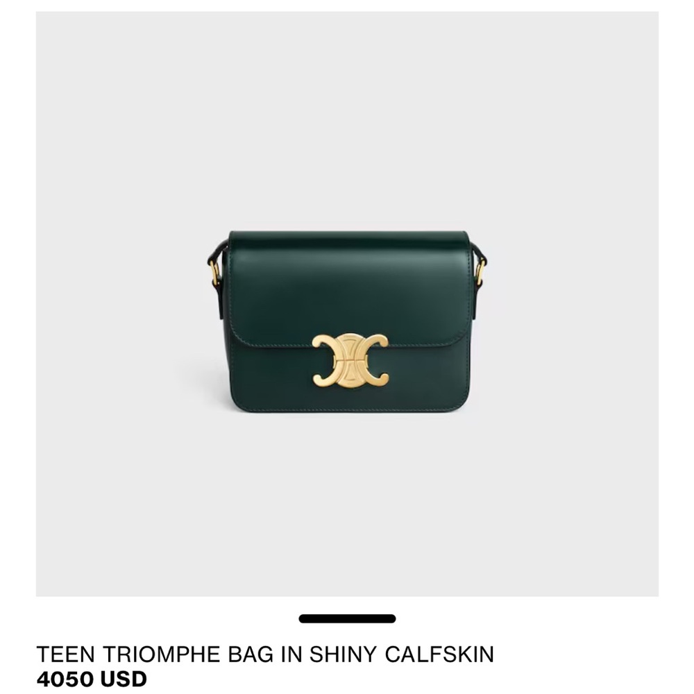 Authentic Celine CLASSIQUE TRIOMPHE BAG IN SHINY CALFSKIN Medium Size